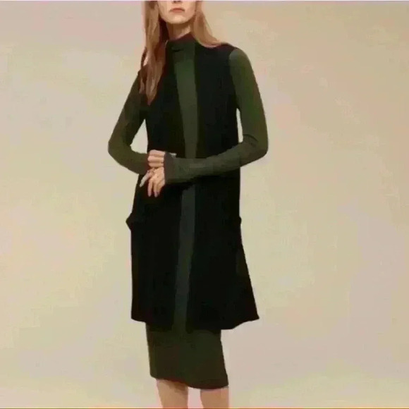 Wilfred from Aritzia 100% Wool, Yarn From Italy, Long Cardigan Black Women's M - Picture 2 of 10